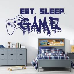 Gamer Wall Decal Eat Sleep Game Controller, Gaming Room Decor 440Re - thumbnail 2