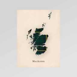 Clan Macalpine Scottish Tartan Map - Of Scotland Family Wall Decor, Ready To Hang - thumbnail 2