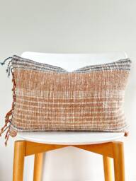 Brown Tribal Hemp Hand Woven Natural Dye Color Pillow Cover - thumbnail 1
