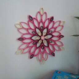 Pink Dahlia Paper Wall Art Handmade Mandala Decor - thumbnail 2