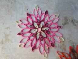 Pink Dahlia Paper Wall Art Handmade Mandala Decor - thumbnail 1