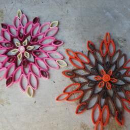 Pink Dahlia Paper Wall Art Handmade Mandala Decor - thumbnail 4