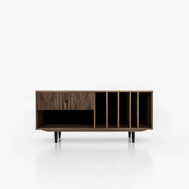 Vinyl Record Stand, Vinyl Storage Mid-Century Sideboard, Dresser, Commode, Credenza Made Of Walnut Vaneer - Livlo O-S12 - image 1