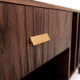 Vinyl Record Stand, Vinyl Storage Mid-Century Sideboard, Dresser, Commode, Credenza Made Of Walnut Vaneer - Livlo O-S12 - thumbnail 4