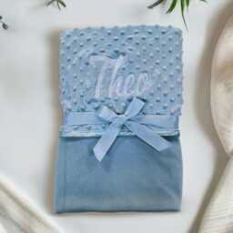 Personalized Baby Blanket Bubble Embossed Newborn Gift With Bow - thumbnail 3