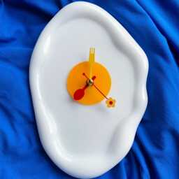 Fried Egg Kitchen Clock, Resin Wall Art, 3D Fake Food, Pop Art Sculpture, Dopamine Decor, Funky Funny Quirky Kitsch, 9.5In - thumbnail 3