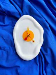 Fried Egg Kitchen Clock, Resin Wall Art, 3D Fake Food, Pop Art Sculpture, Dopamine Decor, Funky Funny Quirky Kitsch, 9.5In
