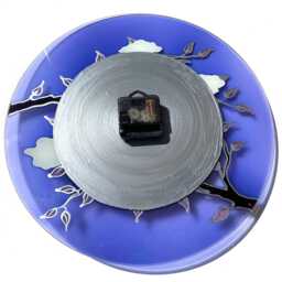 Sakura Hand-Painted Glass Wall Clock Purple Cherry Blossom Art - thumbnail 3