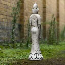 Goddess Kwan Yin Concrete Statue Spiritual Garden Decoration Outdoor Zen Figurine Stone Spiritual Decor Of Compassion Ornament Gift - thumbnail 4