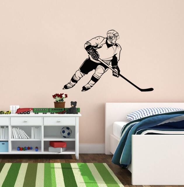 Wall Decals Sport Sportsmen Playing Hockey Shaft Putter Home Vinyl Decal Sticker Kids Nursery Baby Room Decor V803 - image 1