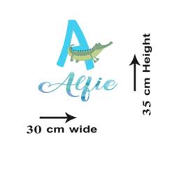 Alligator Wall Decal, Custom Name, Boy's Room Decor - thumbnail 2