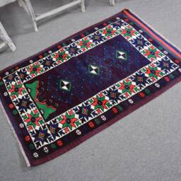 Ethnic Nursery Rugs, Rugs For Gift, Anatolian Rug, Purple Antique Turkish 2.8x4.2 Ft Small Vintage Handmade Bath Rug - thumbnail 2