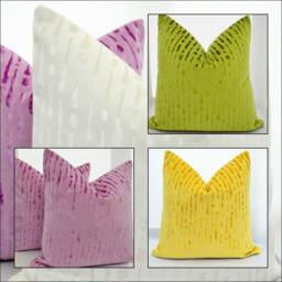 Yellow Velvet Pillow Cover, Patterned Cover, Modern Cover, Eclectic Pillow, Geometric Cover - thumbnail 2