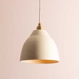 Speckled Cream Matt Element Pendant Light in Ceramic & Brass/Nickel