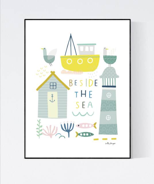 Beside The Sea - Wall Art Children's Prints Illustration