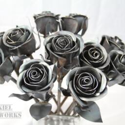 11Th Anniversary Gift, 11 Steel Roses, Metal Rose Bouquet, Anniversary, Eleventh Gift - thumbnail 2