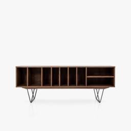 Vinyl Record Stand, Vinyl Storage, Sideboard, Dresser, Commode, Credenza Made Of Walnut Vaneer - Livlo O-S09