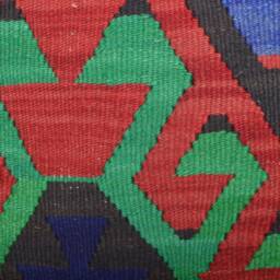 Handmade Wool Kilim Pillow Cover Boho Home Decor - 16x16 Inches - thumbnail 3