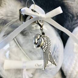 Baby Loss Gift, Miscarriage, Angel Baby, Remembrance Memorial Globe Bauble Ornament - thumbnail 2
