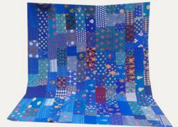 Blue Beautiful Handmade Embroidery Patch & Cotton Bedcover, Bedspread, Bedsheet, Handmade With Hand Embroidery, Summer Bed-Cover, Royal Decor - thumbnail 1