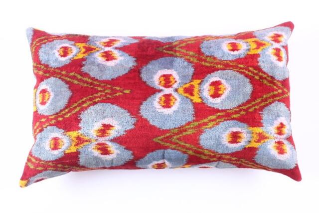 16x24 Ikat Velvet Pillow Cover, Handmade Cushion, Decorative Throw Pillow, Boho Cushion Turkish Home Decor - image 1