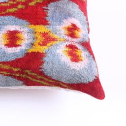 16x24 Ikat Velvet Pillow Cover, Handmade Cushion, Decorative Throw Pillow, Boho Cushion Turkish Home Decor - thumbnail 2
