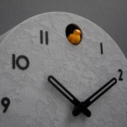 Concrete Cuckoo Clock - Minimalist Modern Wall Decor, Black Accent Designer - thumbnail 4