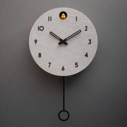 Concrete Cuckoo Clock - Minimalist Modern Wall Decor, Black Accent Designer - thumbnail 2