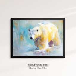Polar Bear Abstract Oil Painting Framed Print & Canvas Large Sizes Wall Art Poster Animal Home Decor Interior Gift Idea - thumbnail 2