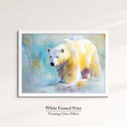 Polar Bear Abstract Oil Painting Framed Print & Canvas Large Sizes Wall Art Poster Animal Home Decor Interior Gift Idea - thumbnail 3