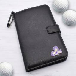 Iris Flower Design - Personalised Leatherette Golf Organiser Complete With Divot Repairer, Marker, Tees, Scorecard & Pencils - thumbnail 1