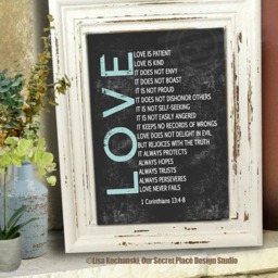Print Love Is Patient Is Kind Sign 1 Corinthians 13 Yellow & Gray Wall Art Never Fails - thumbnail 4