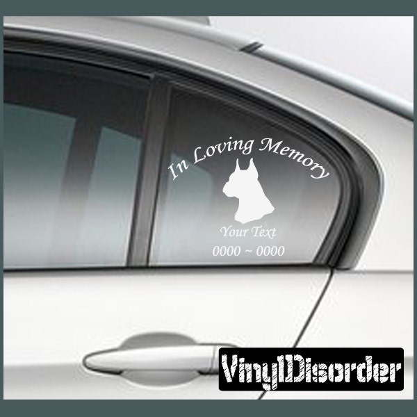 Dog Boxer in Loving Memory Custom Car Or Wall Vinyl Decal Stickers - Ilmdogboxeret - image 1