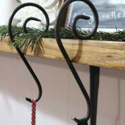 Handmade Metal Scroll Christmas Shelf Stocking Hanger - thumbnail 3