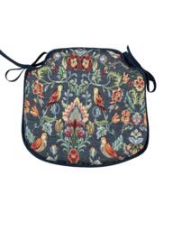 William Denim Tapestry Small Spindle Back Tie-On Seat Pads Dining/Patio/Garden/Kitchen - thumbnail 1
