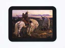Knight At The Crossroads Viktor Vasnetsov Horse Crow Raven Grave Skulls Bones Gothic Landscape Classic Painting Wooden Framed Art Print - thumbnail 1