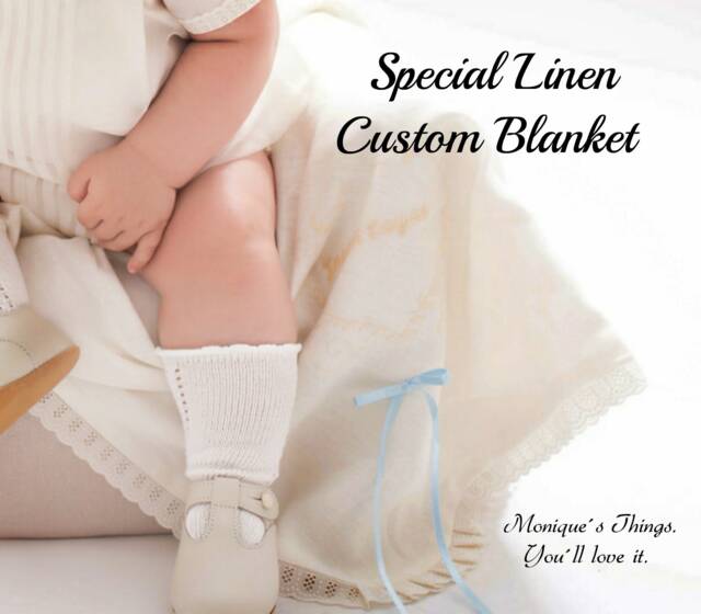 Blanket Special Light Linen Blanket. Custom Blankets. Create Your Own Design. Baby Blanket. Day O Daily Use. Baptism, Showers - image 1