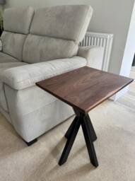Solid Walnut Side Table Modern Sofa End Table