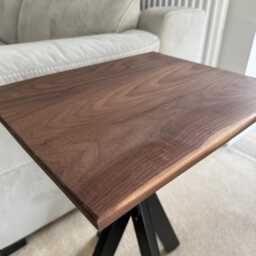 Solid Walnut Side Table Modern Sofa End Table - thumbnail 2