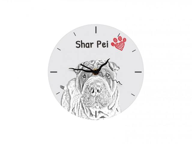 Shar Pei, Free Standing Mdf Floor Clock With An Image Of A Dog - image 1