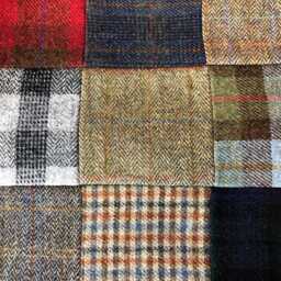 Harris Tweed Patchwork Handmade Cushion Cover. 18 X Inches. Scottish Pure Wool Tweed. Sanderson Countryside Fabric - thumbnail 2