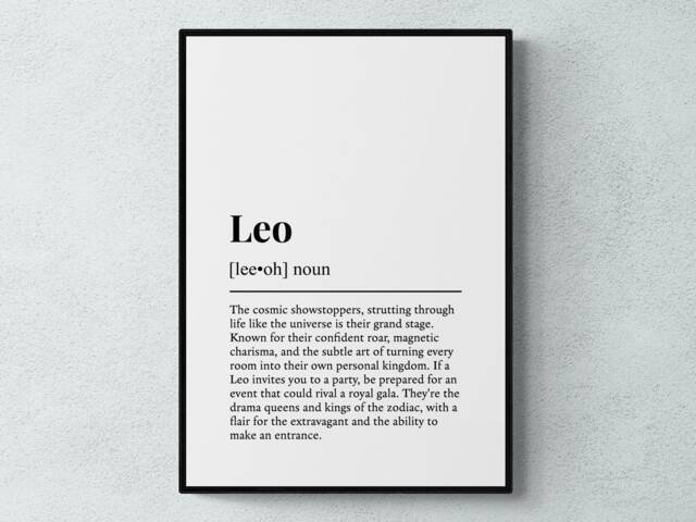 Leo Zodiac Sign Funny Definition Astrology Gift Wall Art Print - image 1