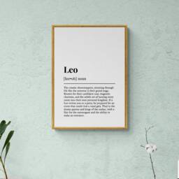 Leo Zodiac Sign Funny Definition Astrology Gift Wall Art Print - thumbnail 3