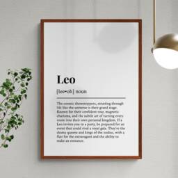 Leo Zodiac Sign Funny Definition Astrology Gift Wall Art Print - thumbnail 2