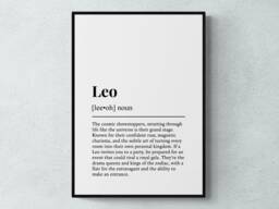 Leo Zodiac Sign Funny Definition Astrology Gift Wall Art Print - thumbnail 1
