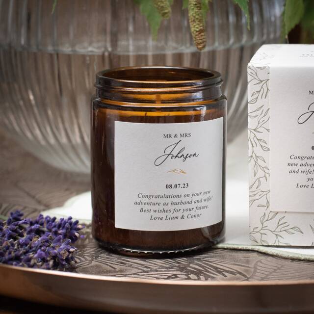 Personalised Wedding Candle - Thoughtful, Unique, Gift For Couple - image 1