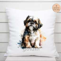 Personalised Shih Tzu Cushion - Throw Pillow Dog Lover Gift Pet Memorial - thumbnail 2