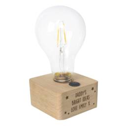 Personalised Stars Led Bulb Table Lamp - Beech Wood Base - thumbnail 3