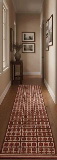 Handwoven Wool Kilim Runner Rug, Scandinavian Geometric Boho Decor - image 1