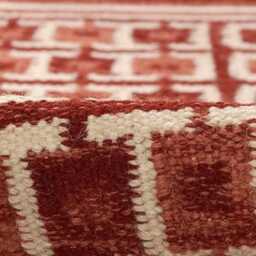 Handwoven Wool Kilim Runner Rug, Scandinavian Geometric Boho Decor - thumbnail 2